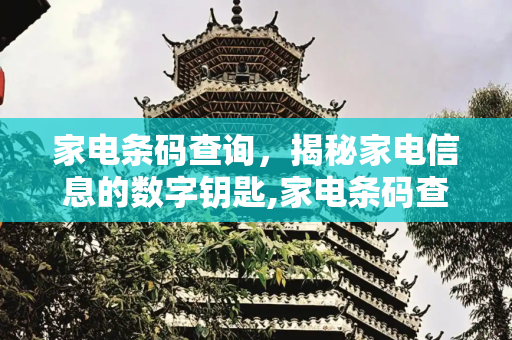 家电条码查询，揭秘家电信息的数字钥匙,家电条码查询