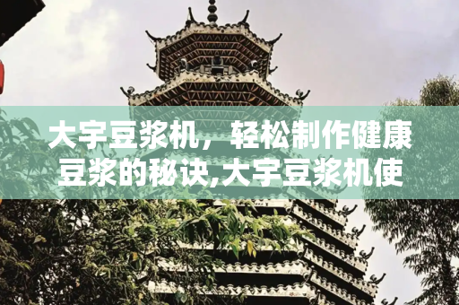 大宇豆浆机，轻松制作健康豆浆的秘诀,大宇豆浆机使用视频