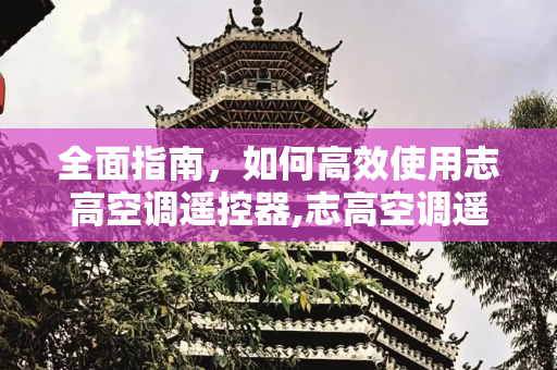 全面指南，如何高效使用志高空调遥控器,志高空调遥控器怎么用